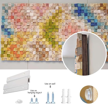 French Cleat Picture Hanger, Aluminum Z Hanger Interlocking Wall Mounting Bracket Hardware Kit Z Clips for Hanging Wall Painting, Mirrors, Panels, Artwork, Cabinet, Whiteboard (4inch-4Pairs)