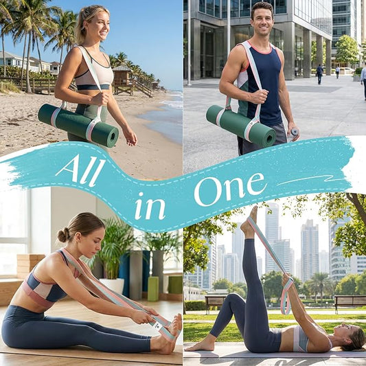 Tumaz Yoga Mat Strap [MAT NOT Included] (2 Sizes) with Extra Thick & Comfy Delicate Texture, Adjustable Yoga Mat Carrier