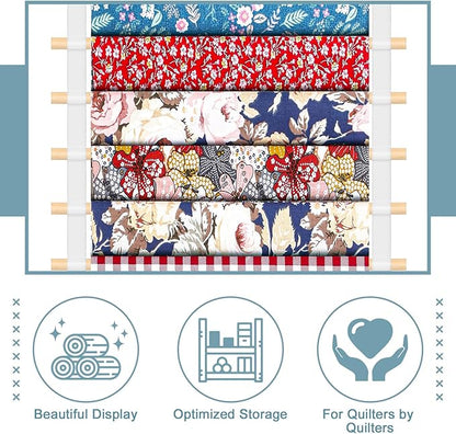 20-Shelf Hanging Wall Fabric Organizer, Over The Door Cloth Organizer with 4 Hooks, Closet Hanging Fabric Storage for Sewing & Quilting Collection(16.5 Inch)