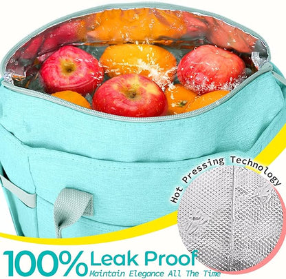 KIPBELIF Cute&Classy Roomy Insulated Lunch Bags for Women - Stylish & Functional Large Tote Adult Lunch Box for Working & Picnic