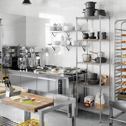 18" Deep x 24" Wide x 86" Height Wire Shelving Kit | 5-Tier | NSF Commercial Storage Rack Unit