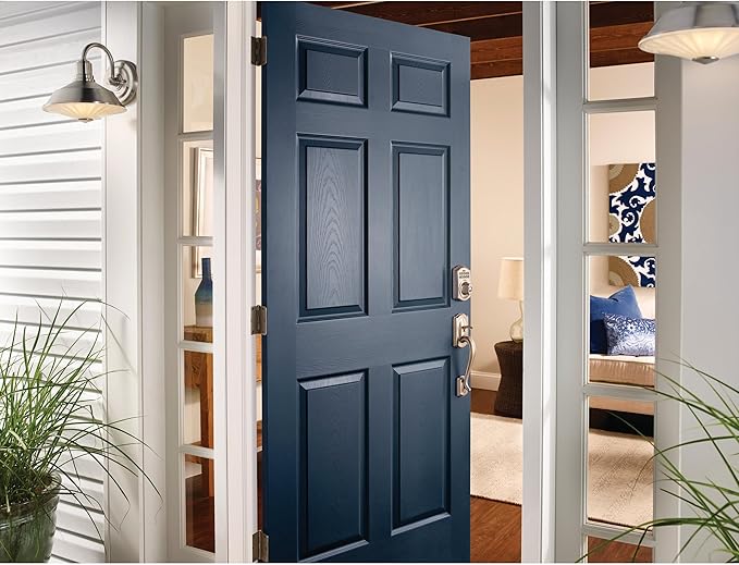 Schlage BE365 V CAM 619 Camelot Keypad Deadbolt, Electronic Keyless Entry Lock, Satin Nickel