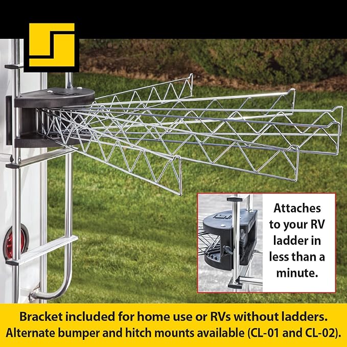 Stromberg Carlson Extend-A-Line 35" Clothes Line – Retractable, Rack Hanger, Folding Swing Arm with Versatile Towel Bar for RVs, Drying, Motorhomes, Campers, and Home Laundry Spaces