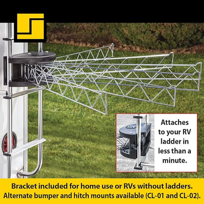 Stromberg Carlson Extend-A-Line 35" Clothes Line – Retractable, Rack Hanger, Folding Swing Arm with Versatile Towel Bar for RVs, Drying, Motorhomes, Campers, and Home Laundry Spaces