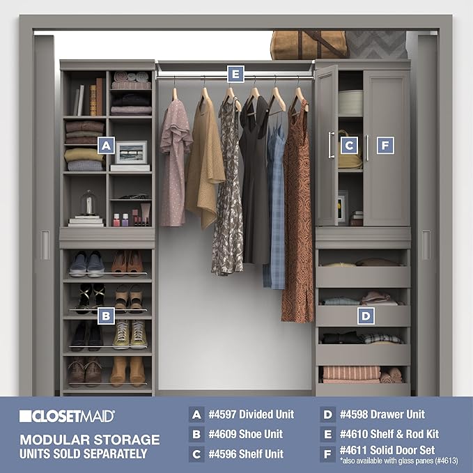 ClosetMaid Modular Storage Shelf Unit with 3-Shelves, Taupe