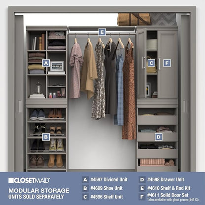 ClosetMaid Modular Storage Shelf and Hang Rod Kit, Taupe