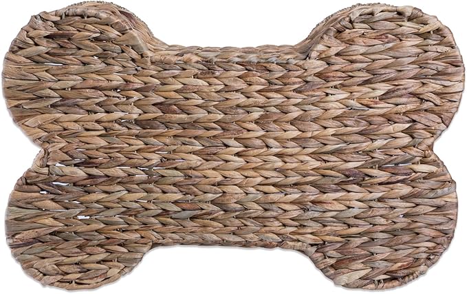 Bone Dry Pet Storage Collection, Bone Shape Hyacinth Toy Basket, Natural, Large - 24x15x9"