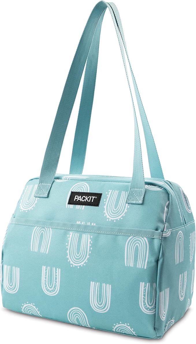 PackIt Freezable Hampton Lunch Bag, Desert Arch, Built with EcoFreeze Technology, Collapsible, Reusable, Zip Closure with Front Pocket and Shoulder Straps, Perfect for Tweens and Adults