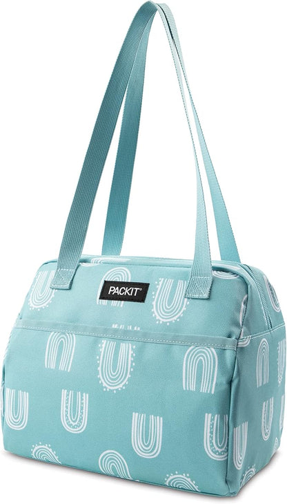 PackIt Freezable Hampton Lunch Bag, Desert Arch, Built with EcoFreeze Technology, Collapsible, Reusable, Zip Closure with Front Pocket and Shoulder Straps, Perfect for Tweens and Adults
