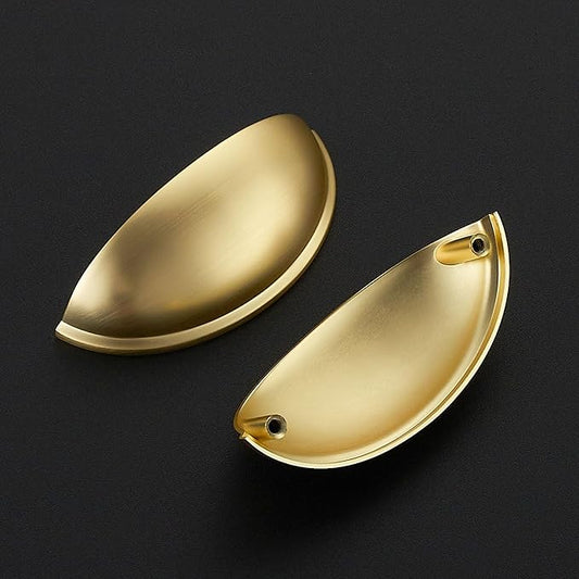 Ravinte 1 Pack 3" Drawer Pulls Brushed Brass Cabinet Cup Pulls Kitchen Hardware Cabinet Handles Drawer Handles Knobs 3 inch Hole Center