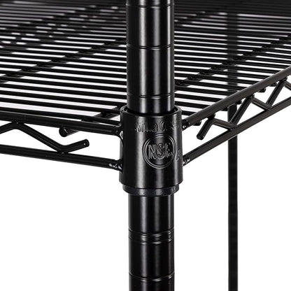 Seville Classics UltraDurable Heavy Duty NSF Solid Steel Wire Rack Storage Unit, Organizer for Garage, Warehouse, Office, Restaurant, Classroom, Kitchen, Black, 4-Tier Shelving, 60" W x 24" D