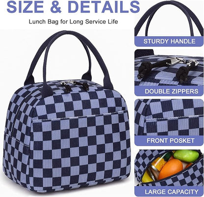 Bluboon Lunch Bag for Women Men Cute Corduroy Lunch Tote Bags Reusable Insulated Lunch Box Large Capacity Reusable Insulated Cooler for Work Picnic or Travel
