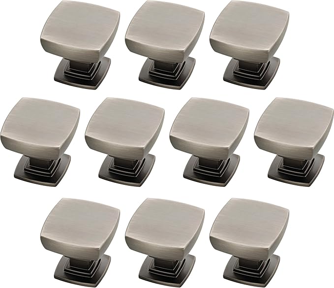 Franklin Brass (10-Pack) – Heirloom Silver Cabinet Knobs for Dressers, Drawers, Kitchen Cabinet Door, Vanity, Furniture, Closet Knobs, 1-1/8 Inch Square | Webber