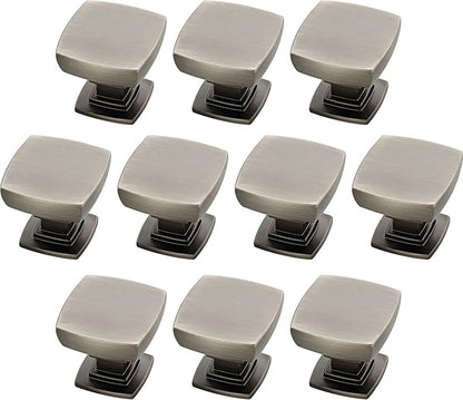 Franklin Brass (10-Pack) – Heirloom Silver Cabinet Knobs for Dressers, Drawers, Kitchen Cabinet Door, Vanity, Furniture, Closet Knobs, 1-1/8 Inch Square | Webber