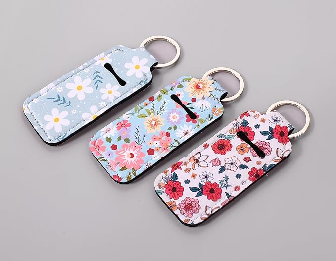 COOKOOKY Chapstick Holder Keychain Cute Lip Balm Keychain Holder with Clip