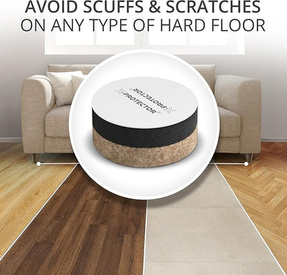 X-Protector Felt Furniture Sliders for Hardwood Floors 24 PCS 1” - Self-Adhesive Furniture Slider - Heavy-Duty Furniture Movers for Hard Surfaces - Felt Sliders - Move Your Furniture Easily!