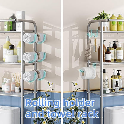 Simple Trending 3 Tier Over The Toilet Rack, Shelf Bathroom, Bathroom Stand Organizer Space Saver, Silver