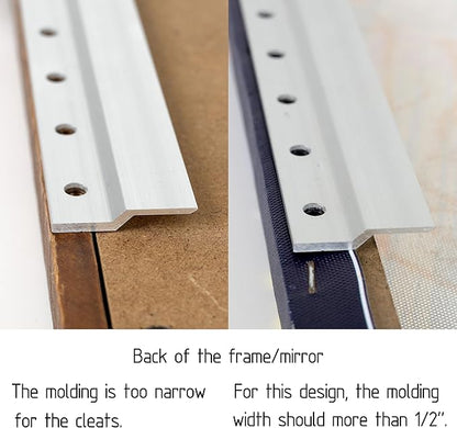 French Cleat Hanger 4 Inch Heavy Duty- 4 Pack - Picture, Mirror, Whiteboard, Cabniet, Shelf, Pallet or Panel Interlocking Wall Mounting Bracket - Aluminum Z Bar Clip Hanger Supports 40 lbs