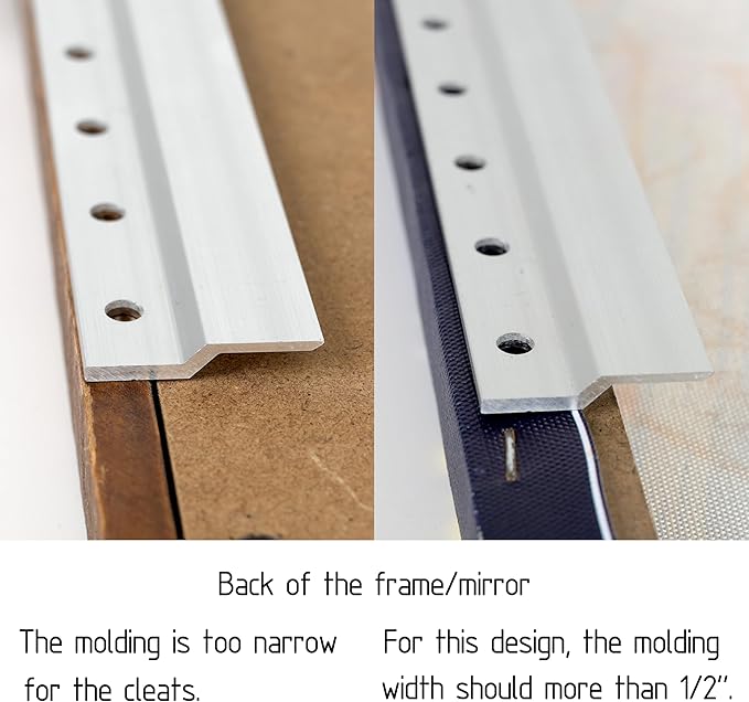 French Cleat Hanger 6 Inch Heavy Duty- 4 Pack - Picture, Mirror, Whiteboard, Cabniet, Shelf, Pallet or Panel Interlocking Wall Mounting Bracket - Aluminum Z Bar Clip Hanger Supports 60 lbs