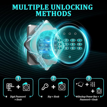 Marcree 2-3 Gun Safes for Rifles and Pistols, 180° Quick Access Digital Gun Cabinets for Rifles and Shotguns, Assembled Gun Locker with Alarm System & Mute Mode, Shotgun Safe with Removable Shelf