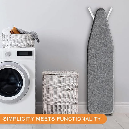 Ruibo Ironing Board Cover and Pad Extra Thick Heavy Duty Padding 4 Layers, Scorch and Stain Resistant,Elastic Edge Fit Standard Size 15x54 Inch/Gray