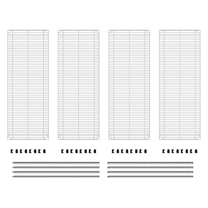 Metro EZ1848NC-4 Super Erecta Industrial Wire Shelving 4-Shelf Convenience Pak, Chrome, 18" x 48" x 74.5"
