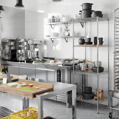 21" Deep x 24" Wide x 74" Height Wire Shelving Kit | 4-Tier | NSF Commercial Storage Rack Unit