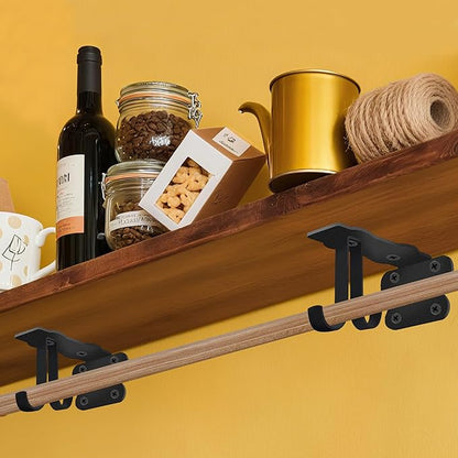 SOGAL Shelf brackets 8 inch| Heavy Duty | 4 Pack Extra Storage Utility Hooks - 150LB Workshop Floating Supports