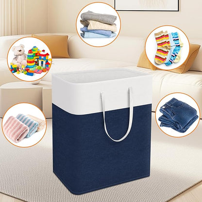 laundry basket 3-Pack, laundry hamper, Hamper with handles, collapsible laundry baskets, Waterproof dirty clothes hamper, Towel Storage for Home or Dorm, 125L-Blue