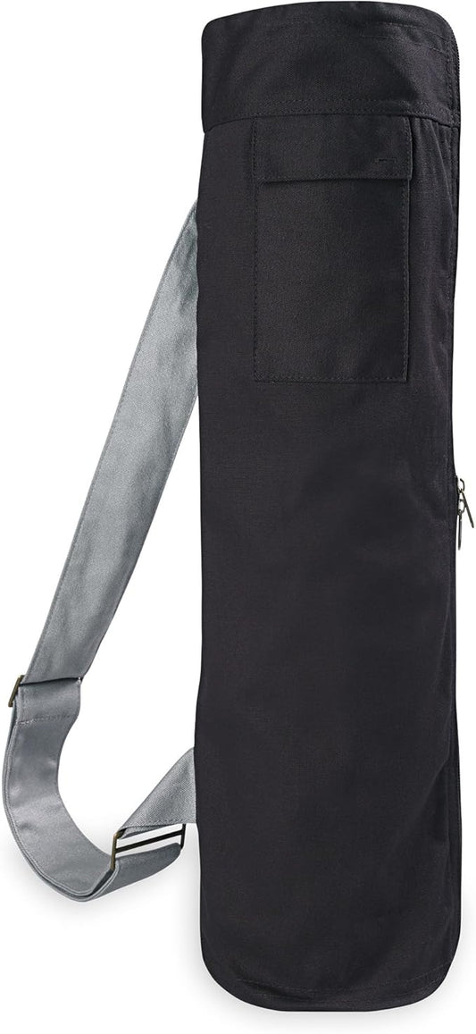 Gaiam Cargo Yoga Mat Bag, Full-Zipper Yoga Mat Carrier with Adjustable Strap, Front & Exterior Phone Pocket with Earbuds Slit, Stylish & Functional Fitness Mat Holder for Women & Men