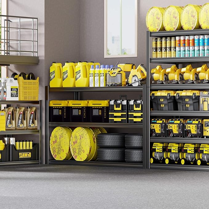 50" W Garage Shelving Heavy Duty, 6 Tier Garage Shelves, 84" H Adjustable Storage Shelving Unit, Commercial Metal Shelves for Warehouse, Basement