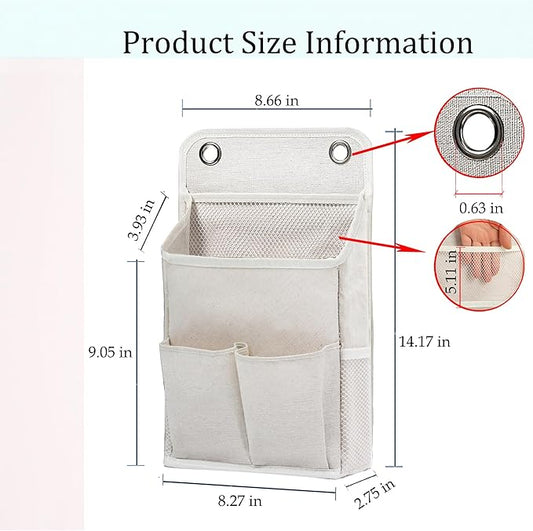Hanging Basket for Organizing, Wall Organizer with Pockets and Over The Door Organizer，Can for Home, Closet, Office and Camper (4 White)
