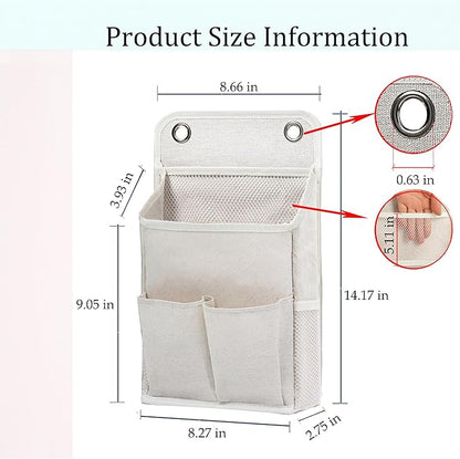 Hanging Basket for Organizing, Wall Organizer with Pockets and Over The Door Organizer，Can for Home, Closet, Office and Camper (1 White)