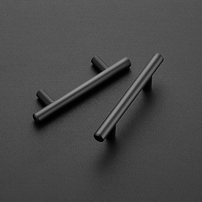 Ravinte 5 Pack | 5'' Cabinet Pulls Matte Black Stainless Steel Kitchen Drawer Pulls Cupboard Pulls Cabinet Handles 5”Length with 3” Hole Center