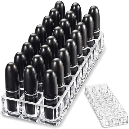 byAlegory Premium Beauty Organization Acrylic Lipstick Organizer & Beauty Container 24 Space Storage (Clear)