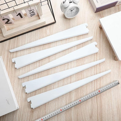 20 Pcs Adjustable Shelf Brackets for Double Track System Closet Organization Heavy Duty Wire Shelf Brackets(White,16.5 Inch)