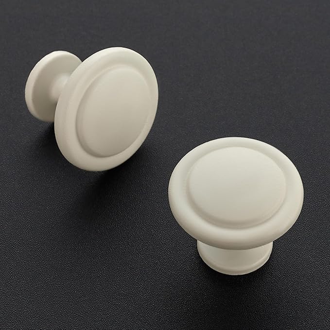 Ravinte 3 Pack 1-1/4 inch Kitchen Cabinet Knobs White Frosted Dresser Zinc Pulls Door Drawer Handles for Dresser Drawers