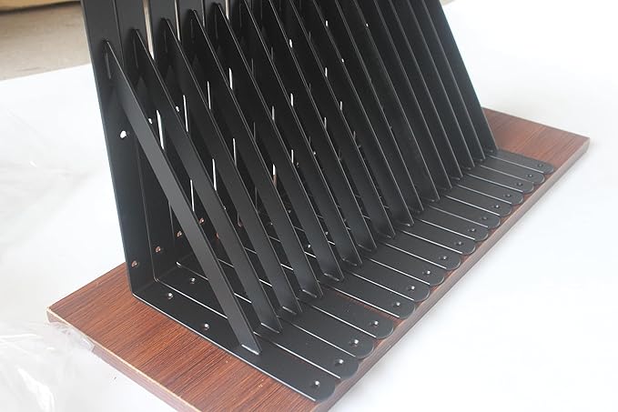 40 Pack L11 x H 8" Black Heavy Duty Shelf Brackets with Screws Metal Shelf Brackets Shelf Support Angle Brackets for Shelves L Brackets Heavy Duty Floating Shelf