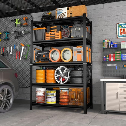 72" H X 48" W X 24" D Heavy Duty Garage Shelving Unit 5 Tier 3500 LBS Storage Shelves Adjustable Industrial Metal Wire Shelf Unit for Garage,Basement,Pantry,Warehouse,Commercial