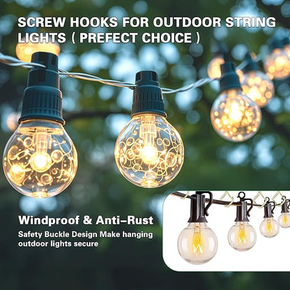 20 PCS Q-Hanger Hooks for String Lights, Ceiling Hangers for Plants & Wind Chimes, Christmas Decorations Outdoor Hooks Gold