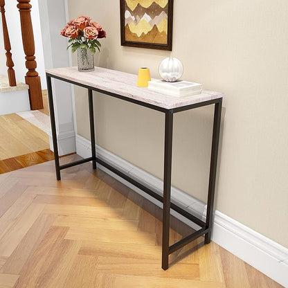 HOMERECOMMEND Console Table for Entryway Narrow Sofa Tables Entryway Table Rustic Narrow Entrance Console Tables Front Door Console Table Accent Table for Living Room Corridor Hallway White Oak