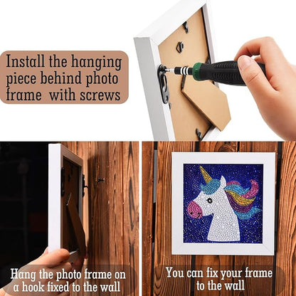 Ripeng 30 Pcs Single Keyhole Hangers Picture Hanger with 60 Pcs Screws Metal Keyhole Hanging Brackets Fasteners for Wall Mirror Picture Frames, 43 x 16 mm(Black)