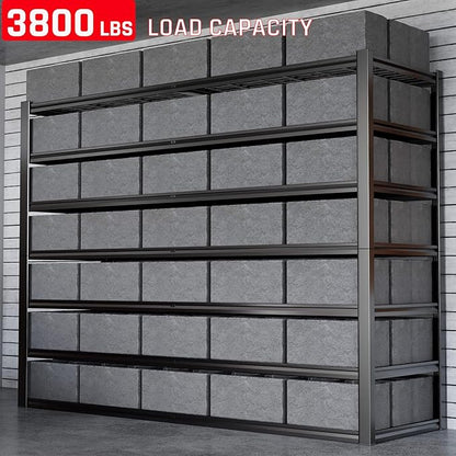 65" W Garage Shelving Heavy Duty, 7 Tier Garage Shelves, 65" W x 96" H x 24" D Adjustable Storage Shelving Unit, Commercial Metal Shelves for Warehouse, Basement,2 Pack