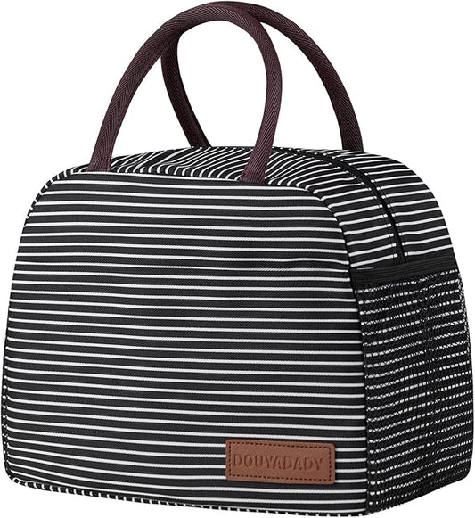 Lunch Bag Women/Men Lunch Box Women/Men (white&black stripe)