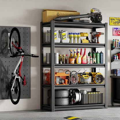 48" W Storage Shelves 2500LBS Garage Shelving Heavy Duty 5 Tier Adjustable Shelving Unit Metal Storage Rack for Basement Warehouse Supermarket 23.6" D x 47.2" W x 72" H