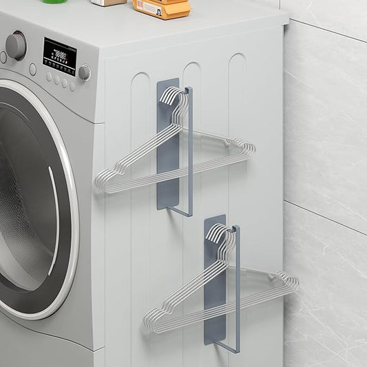 Magnetic Hanger Organizer, Thipoten Hangers Holder for Washing Machine, Holding up to 30 velvet/wire/plastic hangers, Perfect Space Saver for Laundry Room (2, Grey)