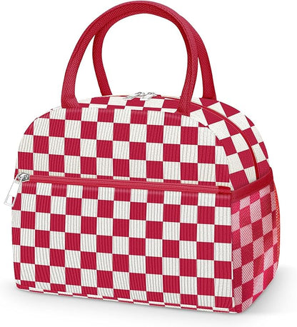 DALINDA Corduroy Lunch Bag Lunch Box for Women Men,Cute Insulated LunchBags,Water-Resistant Cooler Lunch Tote Bag, Reusable LunchBox Large Capacity for Work Travel Picnic