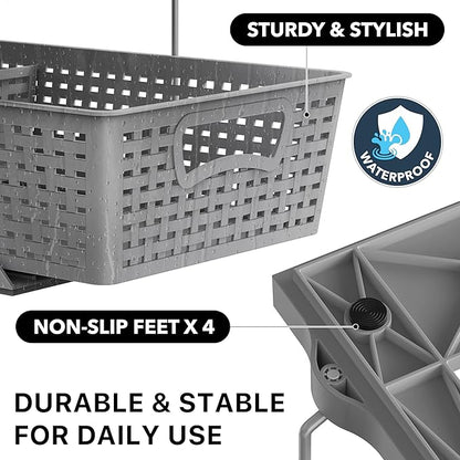 Simple Houseware 2 Tier Bathroom Organizer Tray Pull-Out Sliding Drawer, Under Sink Storage, Gray