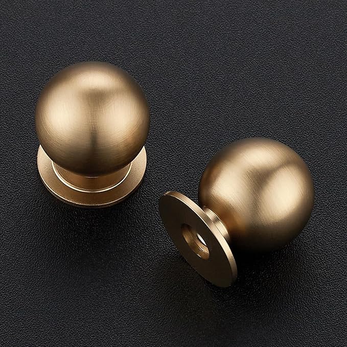 12 Pack Champagne Bronze Cabinet Knobs, Round Dresser Knobs, Ball Kitchen Cabinet Hardware, 0.95" Diameter