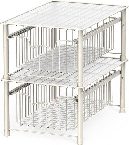 Simple Houseware Stackable Basket Drawer, White